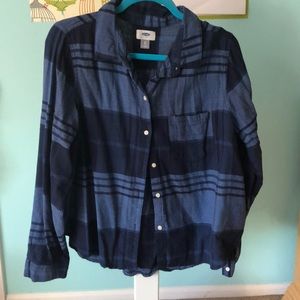 Blue Plaid Blouse
